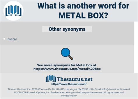 metal box synonym|BOX Synonyms: 255 Similar Words .